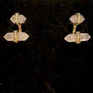 Chloe + Isabel Clear Quartz Jacket Earrings